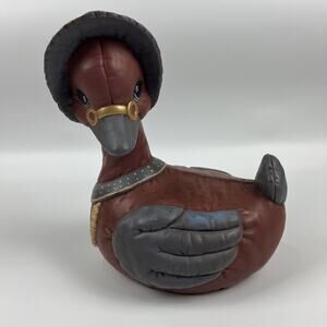Vintage 1986 Scioto Hand Painted Ceramic Duck Figurine Cottage Country Decor US
